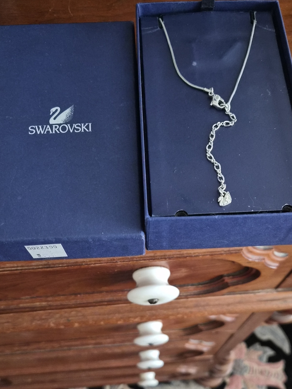 Swarovski Silver Swan Pendant Necklace with Chain Extender